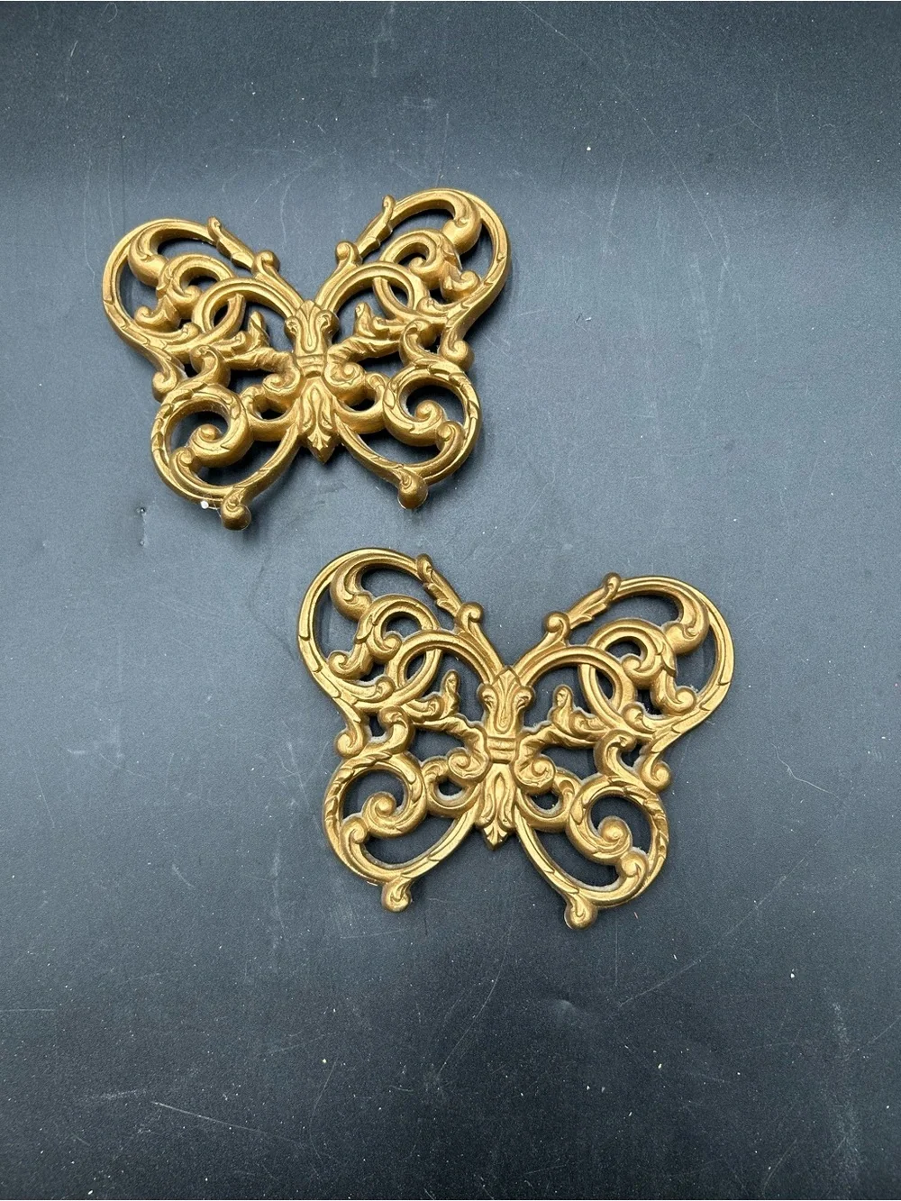 Vintage home interior gold butterfly 2210 wall decor, boho, Hollywood regency